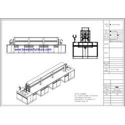 Lab bench with reagent shelf