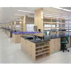 All wood lab counter