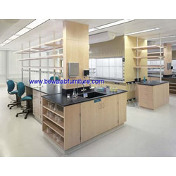 All wood lab counter