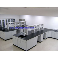 All wood lab counter